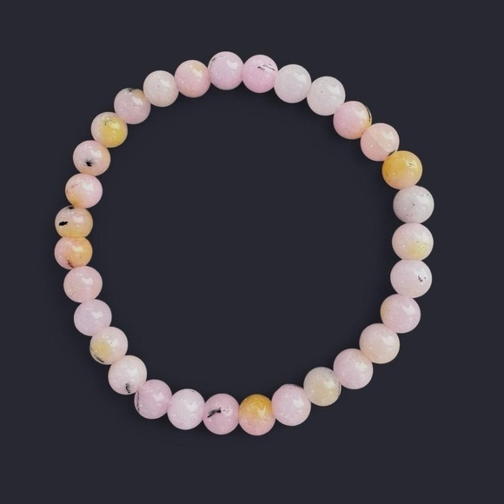 Pink Opal Gemstone Bead Bracelet 6mm